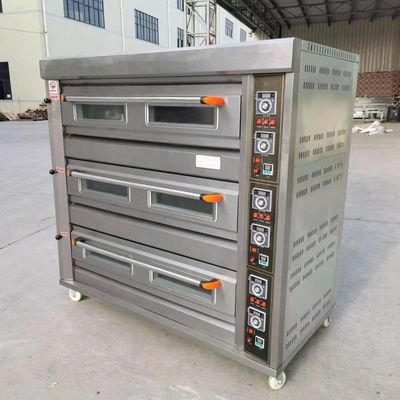 Materiale grezzo Farina 3 piattaforme 9 vassoi Forno a gas da forno da forno 1760*890*1770mm per negozi di alimentari