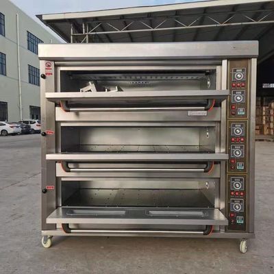 Materiale grezzo Farina 3 piattaforme 9 vassoi Forno a gas da forno da forno 1760*890*1770mm per negozi di alimentari