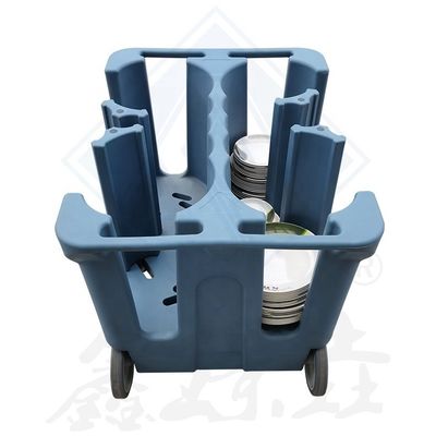 Attrezzature da cucina commerciali rotomoulding carrello dei piatti con colori personalizzabili in 4 colonne
