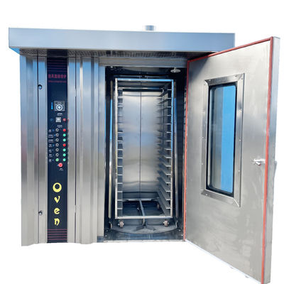 Acciaio inossidabile 16 vassoi Diesel Oil Commercial Electric Mooncake Convection Oven Argento