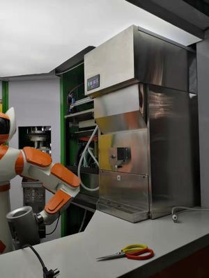 Dispensatore automatico di ghiaccio in acciaio inossidabile da 500 kg con distributore d'acqua