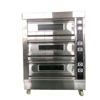 Macchine da forno Funzione elettrica torta a gas Forno per pizza con vassoi competitivi e 3 piani 9 vassoi