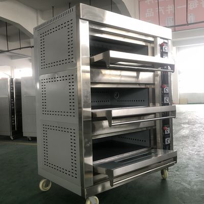 Macchine da forno Funzione elettrica torta a gas Forno per pizza con vassoi competitivi e 3 piani 9 vassoi