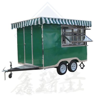 Negozio di alimenti carrello di vendita di alimenti per strada all'aperto con BBQ Fumatore Fully Boba Tea Food Truck