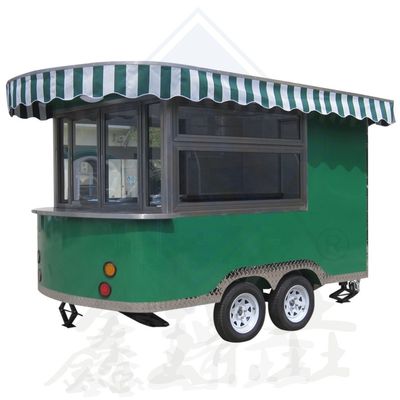 Negozio di alimenti carrello di vendita di alimenti per strada all'aperto con BBQ Fumatore Fully Boba Tea Food Truck