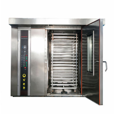 Temperatura ambiente 400 °C Forno rotativo automatico a gas con carrello e cottura