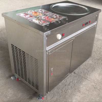 gelato argento doppia padella rotelle fritte macchina per deliziosi congelati fatti in casa