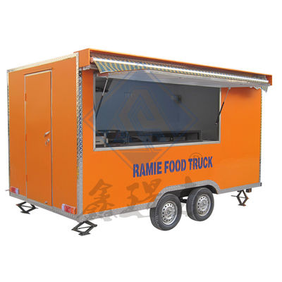 Durata di vita lunga 4.5M carrato camion alimentare mobile con doppi assi e 3KW di potenza