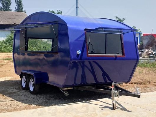 Camionetto alimentare completamente attrezzato in acciaio galvanizzato per deliziose crêpes, tacos e caffè