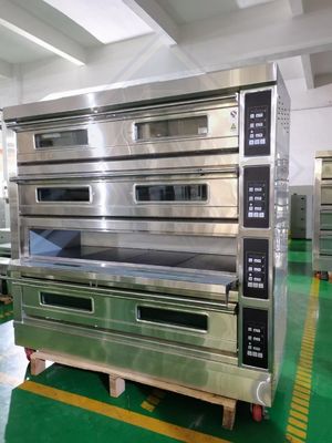 Materiale di soia Forno a 2 strati e trasportatore di miscelatori Forno per pizza per attrezzature da forno