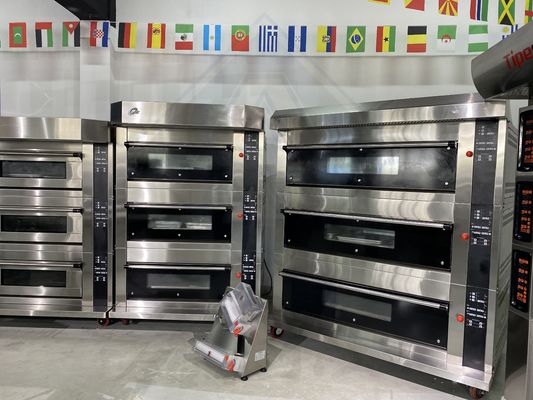Materiale di soia Forno a 2 strati e trasportatore di miscelatori Forno per pizza per attrezzature da forno