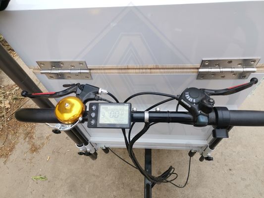 Venditori di strada all'aperto Long Life Life Food Cart Bicicleta con tetto e mobile