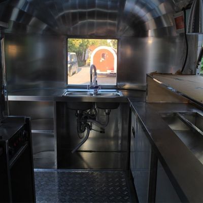 Alte produttività di fibra di vetro Mobile Snack Van Folding Caravan Trailers per alimenti surgelati
