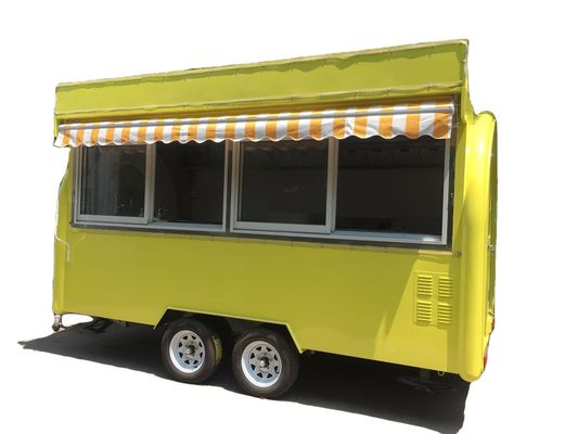 Alte produttività di fibra di vetro Mobile Snack Van Folding Caravan Trailers per alimenti surgelati