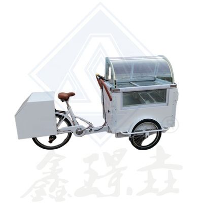 Carrello elettrico a tre ruote di acciaio inossidabile isolato per gelati e verdure
