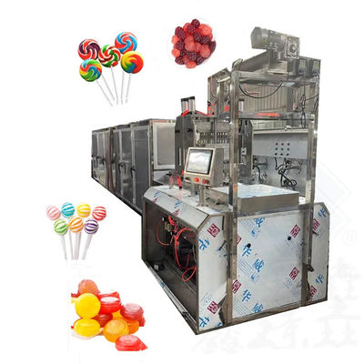 Flat Candy Lollipop Making Machine con controllo di temperatura preciso nel tunnel di raffreddamento