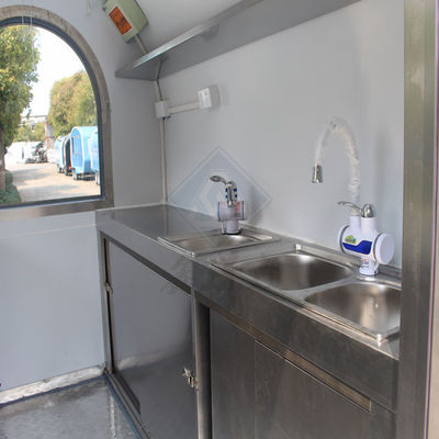 Camionino alimentare mobile a cilindrata quadrata, modello industriale rotondo, con asse singolo/doppio