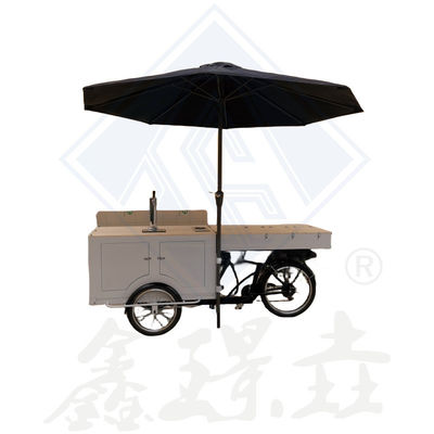 Piccole merci Funzione macchine vendere cibo di strada ruote 3 biciclette per pane frutta