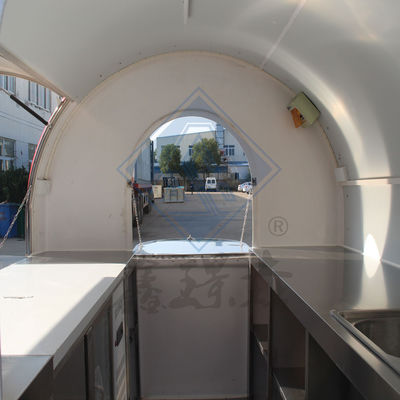 Vendita di strada all'aperto Camionino alimentare mobile personalizzato da 300 cm con baldacchino e modello rotondo