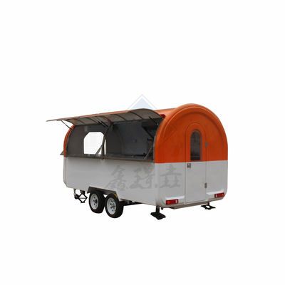 Outdoor Street Vending 450CM Food Truck mobile con baldacchino e assi singoli/doppi