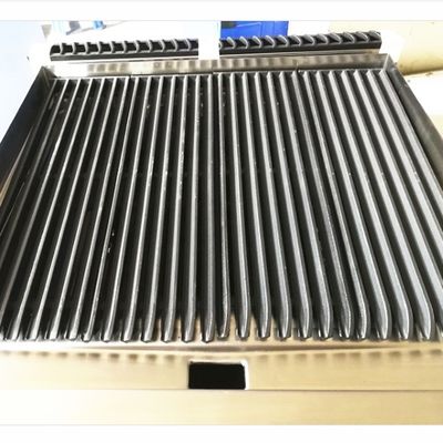 Grill di pietra di lava a gas commerciale con armadio e dispositivo di sicurezza antincendio in sliver
