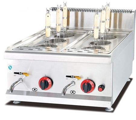 Elegante cucina a gas in acciaio inossidabile per cucina di ristorazione