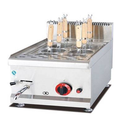 Elegante cucina a gas in acciaio inossidabile per cucina di ristorazione