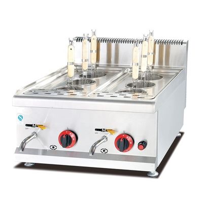Elegante cucina a gas in acciaio inossidabile per cucina di ristorazione