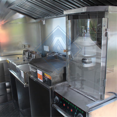 Industrial Square 250CM camion alimentare mobile con asse singolo/doppio e design bello