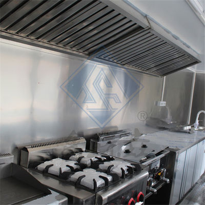 Industrial Square 250CM camion alimentare mobile con asse singolo/doppio e design bello