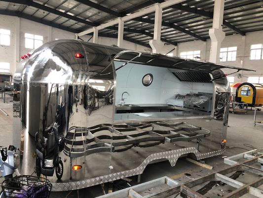 Carro a ruota di strada, carrello di hotdog, carrello di cibo mobile, con ristorante completamente attrezzato