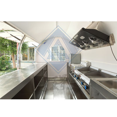 Outdoor Street Vending 3.5M Double Axle Mobile Food Truck con baldacchino e bel design