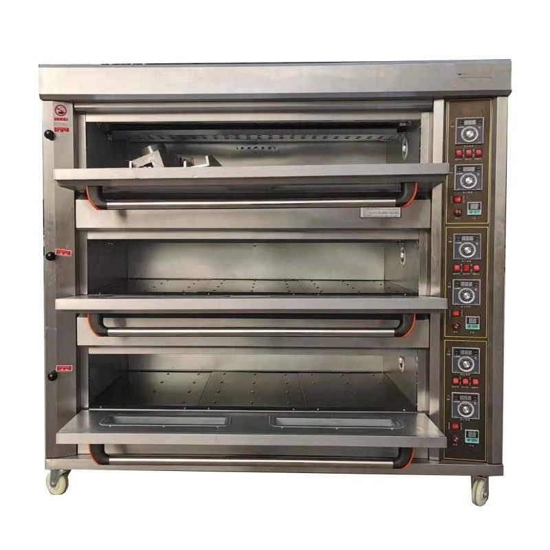 Materiale grezzo Farina 3 piattaforme 9 vassoi Forno a gas da forno da forno 1760*890*1770mm per negozi di alimentari