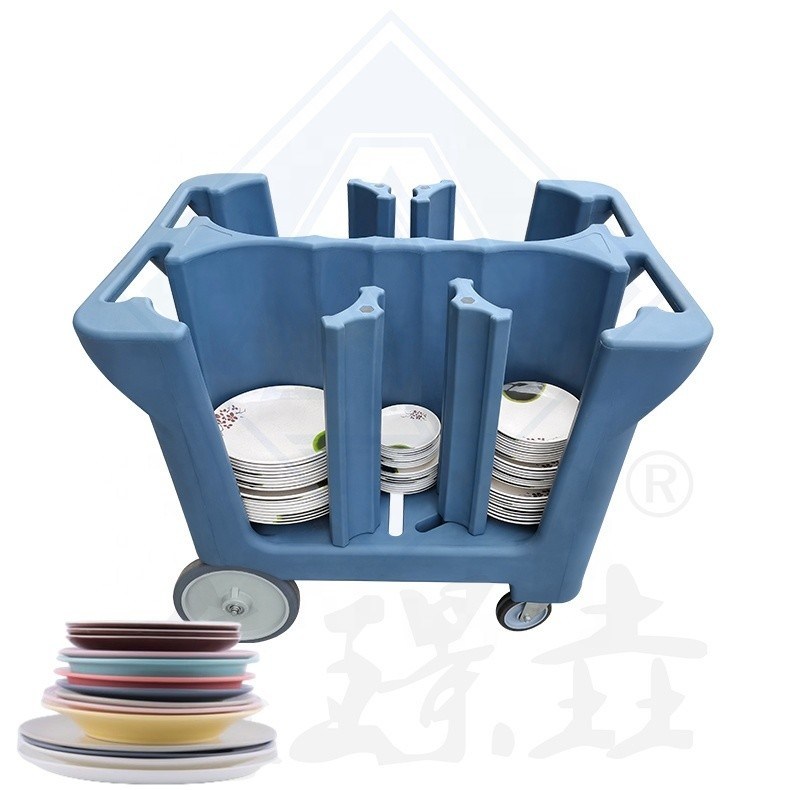 Carrozzina di raccolta di piatti a colori personalizzati per l'efficienza e l'organizzazione del ristorante