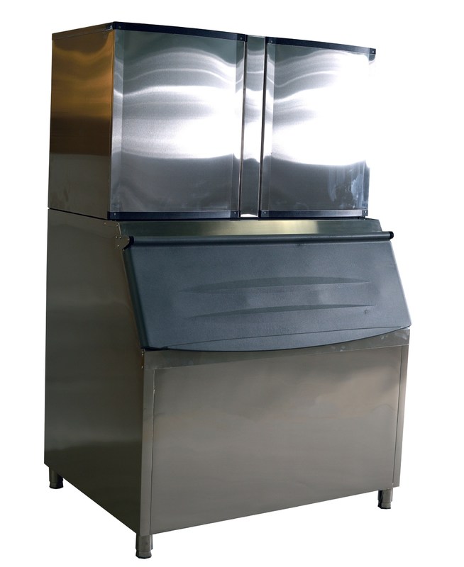 Macchina per cubetti di ghiaccio industriali completamente automatica in acciaio inossidabile con distributore d'acqua