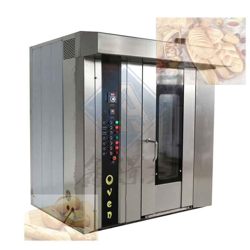Forno rotativo a gas elettrico Forno automatico per il pane con 380/220V di tensione e 32 vassoi