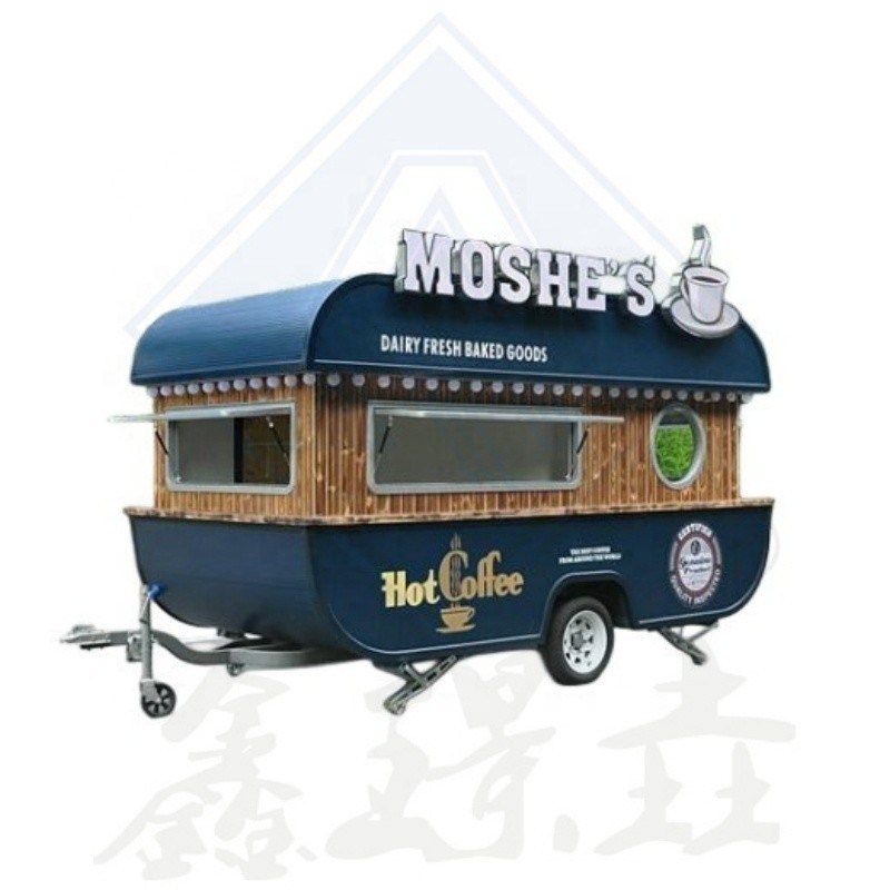 Mobile Food Luxury Coffee Trailer con attrezzature di cucina complete e attrezzature personalizzate
