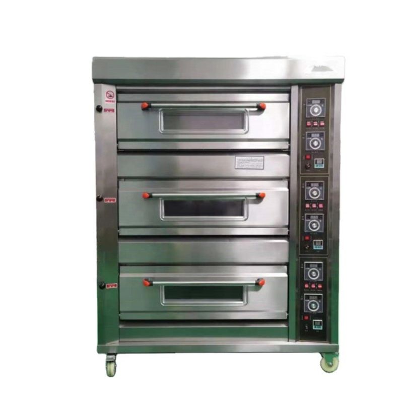0Forno elettrico da 1 kW per il pane 3 forni da 12 vassoi forno a gas da forno con controllo del timer