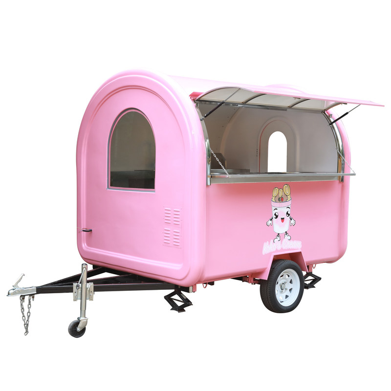 2300*1650*2300mm carrello alimentare mobile per tè a bolla gelato di frutta churros crepes caffè