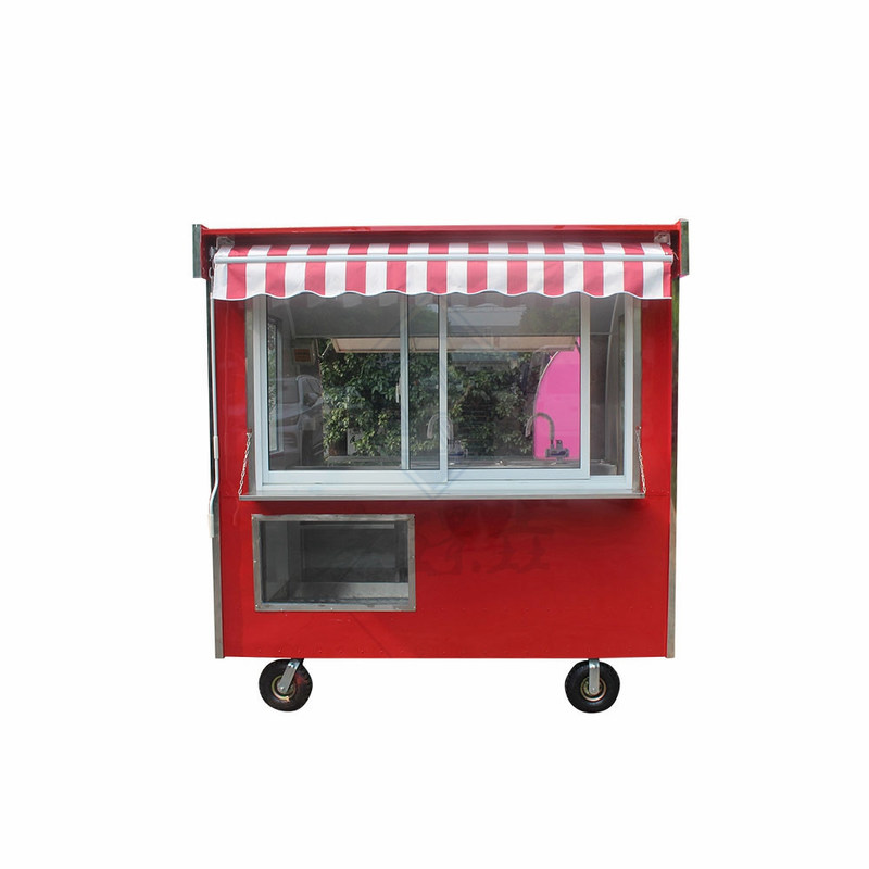 Camion alimentare completamente attrezzato 220cm Single Double Axle Commercial Round Model con baldacchino