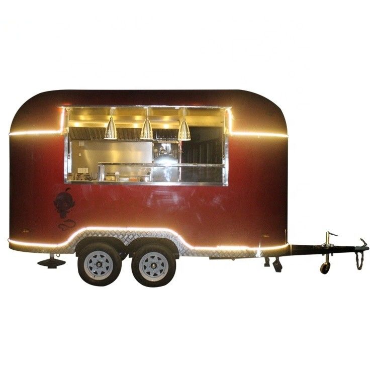 Alte produttività di fibra di vetro Mobile Snack Van Folding Caravan Trailers per alimenti surgelati