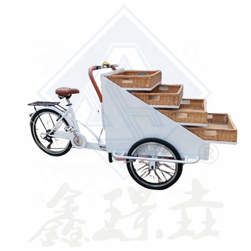 Materiale grezzo Farina 150kg Triciclo Pane Vending Bike per Hot Dog Food e tè al caffè