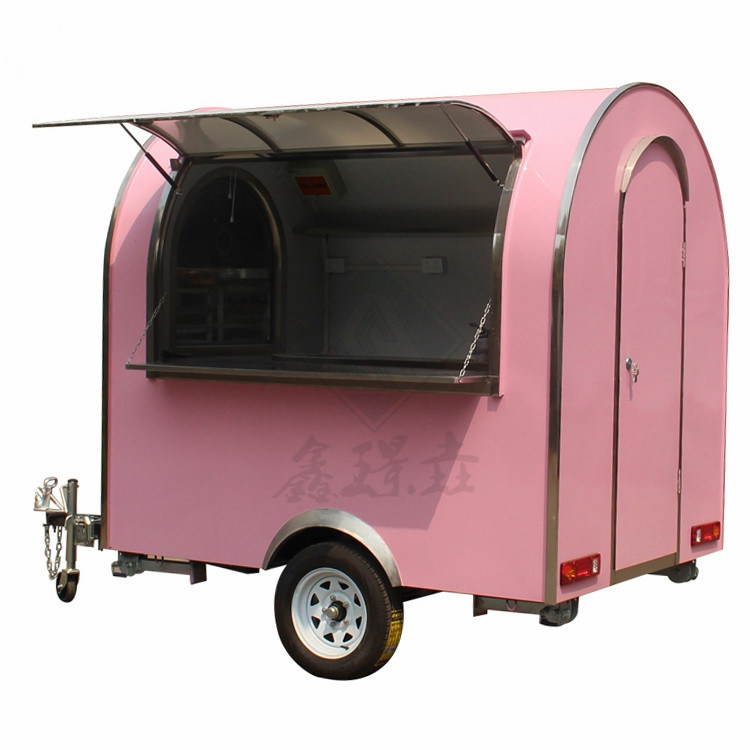 Camionino alimentare mobile a cilindrata quadrata, modello industriale rotondo, con asse singolo/doppio