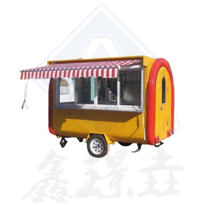 2.8M Double Axle Mobile Customized Industrial Round Model con Canopy Coffee Food Truck